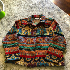 Vintage Studio Works Tapestry Colorful Jacket with Buttons